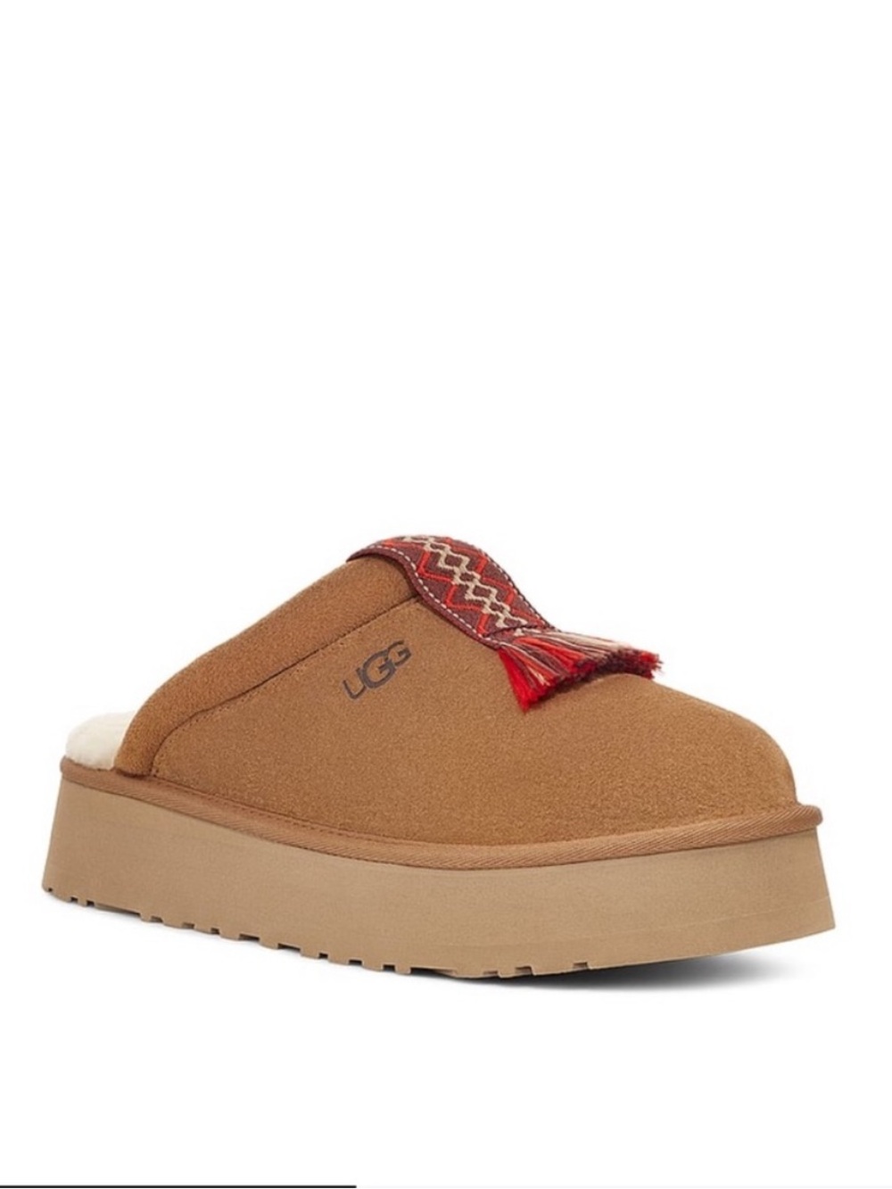 Girls Ugg Tazzle Chestnut Suede slip-on slides